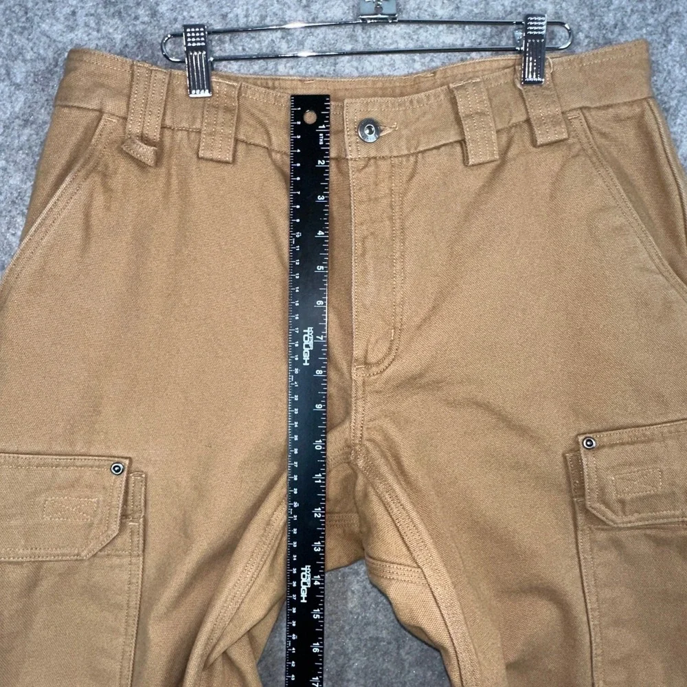 Duluth Trading Co Cargo Pants Mens 34x32 Brown Original Fire Hose Fleece Lined